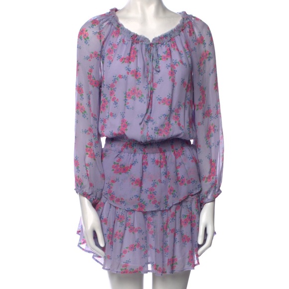 LOVESHACKFANCY Silk lilac purple mini dress - Picture 1 of 5